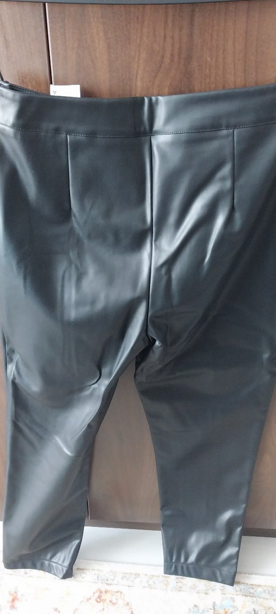 IPEKYOL siyah Deri Midi Kadın Pantolon - Görsel 2