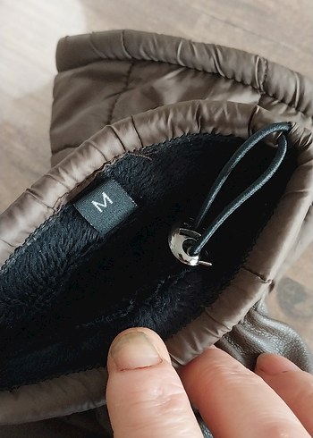 network kahverengi  Deri Kadın Eldiven, Pliseli Biker Tarzı - Görsel 3