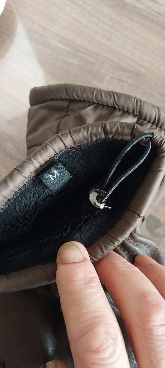 network kahverengi  Deri Kadın Eldiven, Pliseli Biker Tarzı - Görsel 3