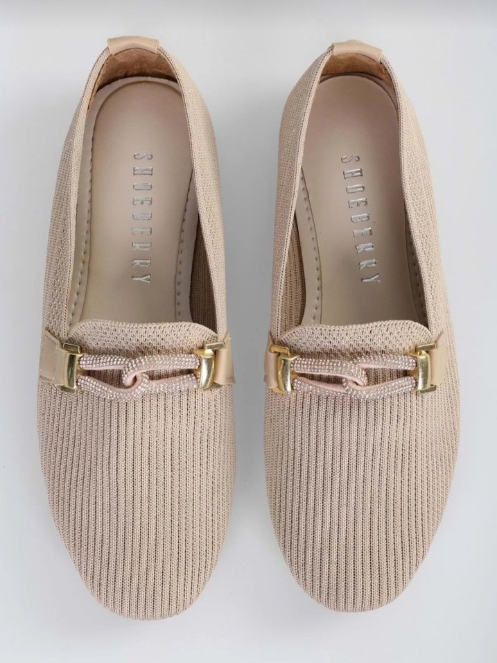 Bej Modern Klasik Pliseli Kadın Babet - Görsel 3