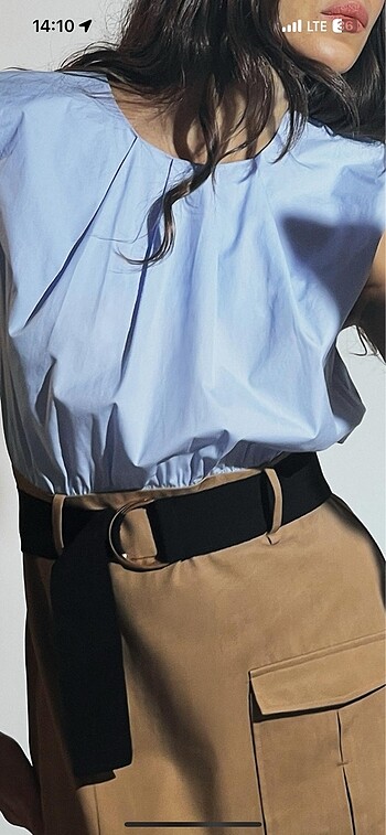 s Beden ZARA KONTRAST MİDİ ELBİSE