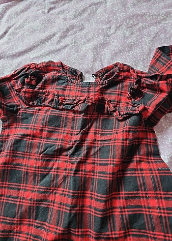 Kız Çocuk Gri Düğmeli Uzun Kollu  Gömlek ve kot pantolon kombin - Görsel 6