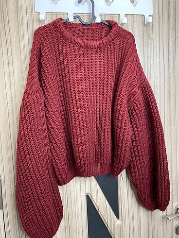 Bordo Oversize balon kol kazak