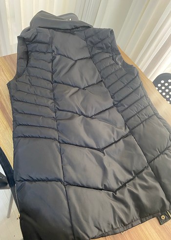 Düğmeli Siyah Kadın Puff Yelek - Görsel 2