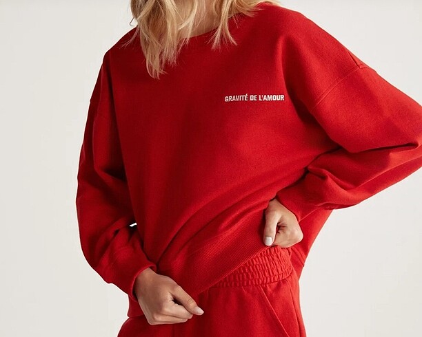 xs Beden kırmızı Renk Kırmızı Sweatshirt
