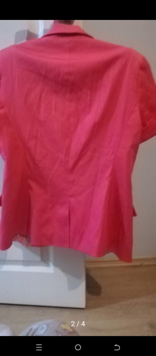 Pembe Kısa Kollu Kadın Blazer Ceket - Görsel 2