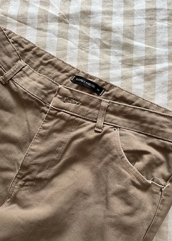 33 Beden Bej Erkek Keten Pantolon