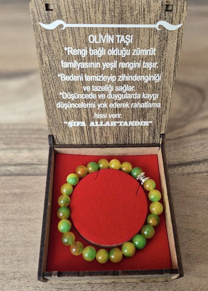 Hakiki Olivin Akik Taşı Bileklik - Görsel 2