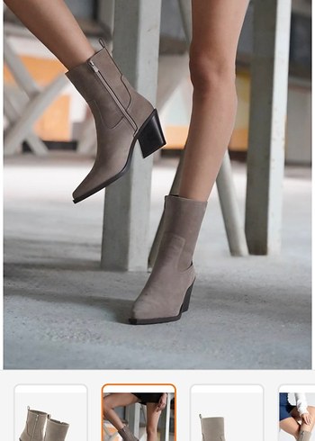 Marjin Vizon Süet Kadın Topuklu Bot - Görsel 2