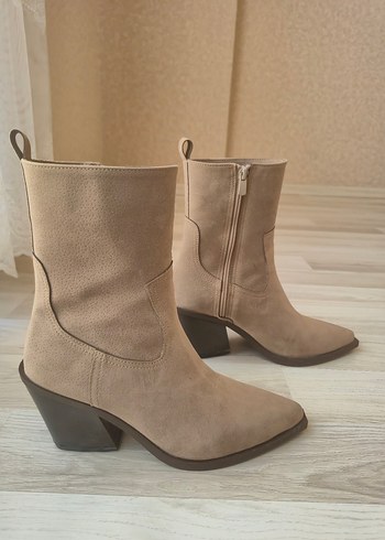 Marjin Vizon Süet Kadın Topuklu Bot - Görsel 9