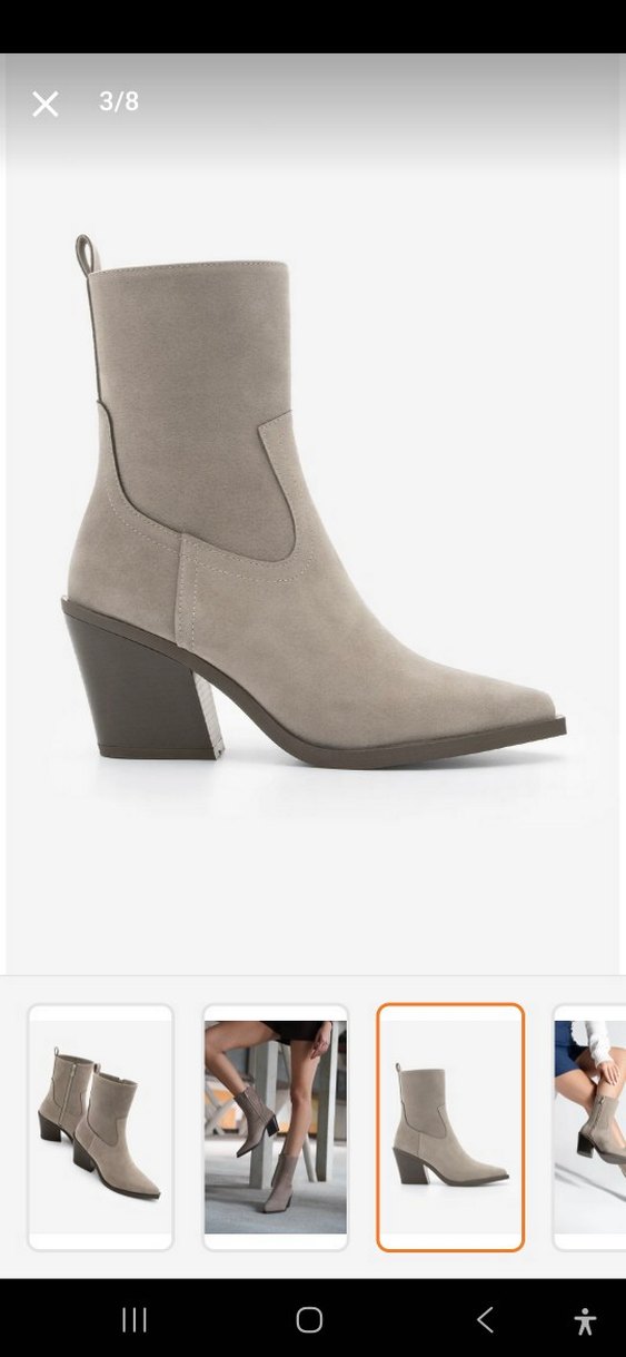 Marjin Vizon Süet Kadın Topuklu Bot - Görsel 3