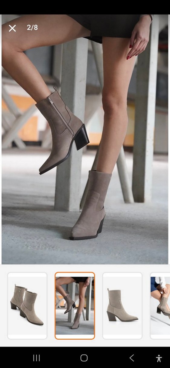 Marjin Vizon Süet Kadın Topuklu Bot - Görsel 2