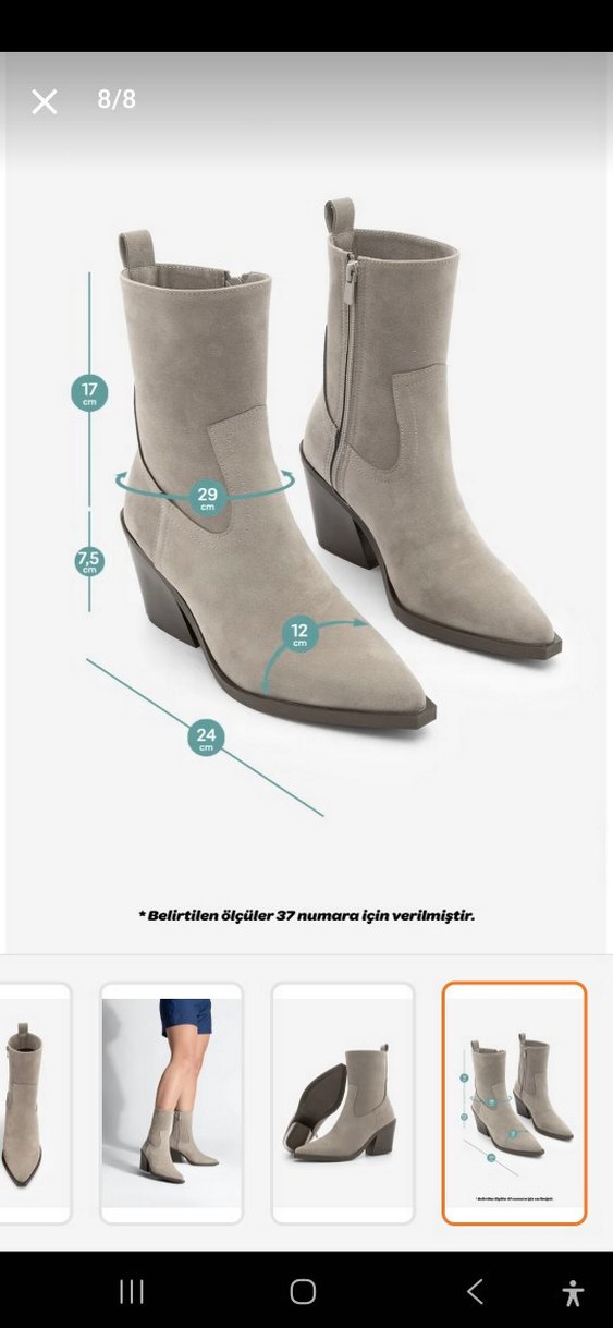 Marjin Vizon Süet Kadın Topuklu Bot - Görsel 4