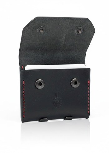 Siyah Deri El Yapımı Kartlık - Görsel 2