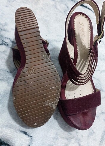 38 Beden bordo Renk Sandalet
