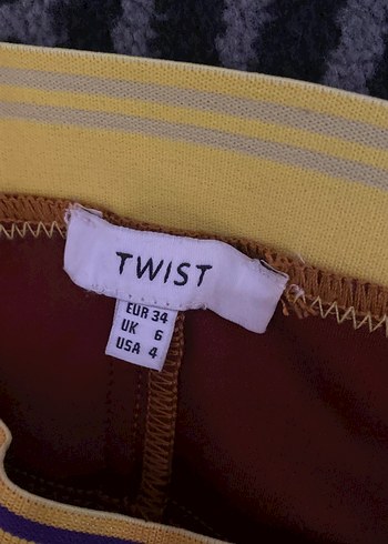 Beli Kemerli Kahverengi Hamile Midi Kot Etek - Görsel 3