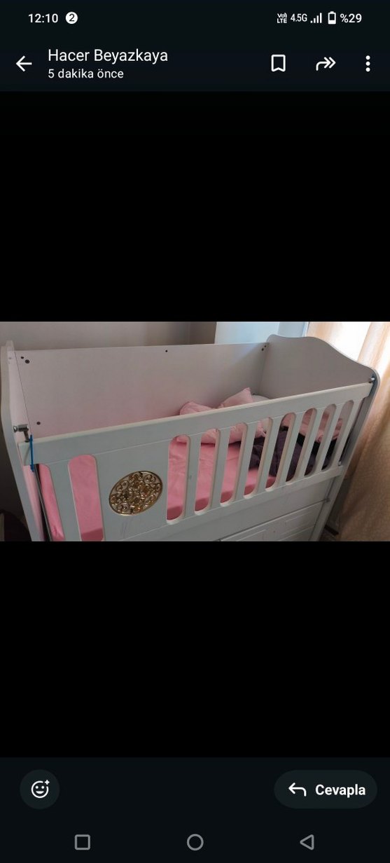 Beyaz Bebek Beşiği ve Çekmeceler - Görsel 2