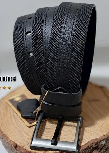 Hakiki Deri Kemer 4,5 cm Siyah Desenli
