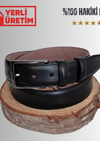 Hakiki Deri Kemer 3,5 cm Klasik Siyah-ODTKEM00012