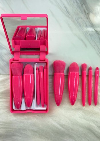 Pembe Mini Makyaj Fırçası Seti