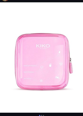 Kiko Pembe Şeffaf Kadın Makyaj Çantası KIKO