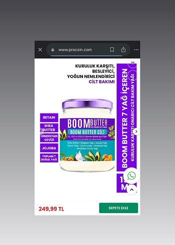 Boom Butter Cilt Bakım Kremi - Görsel 2