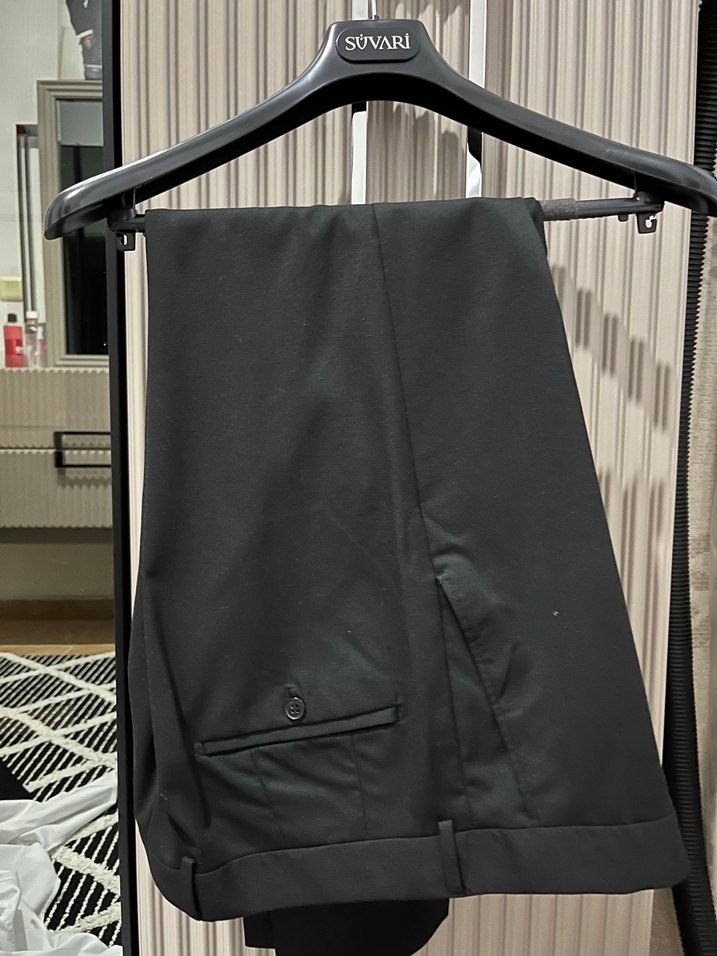 Siyah Düğmeli Notch Yaka Erkek Takım Ceket - Görsel 4