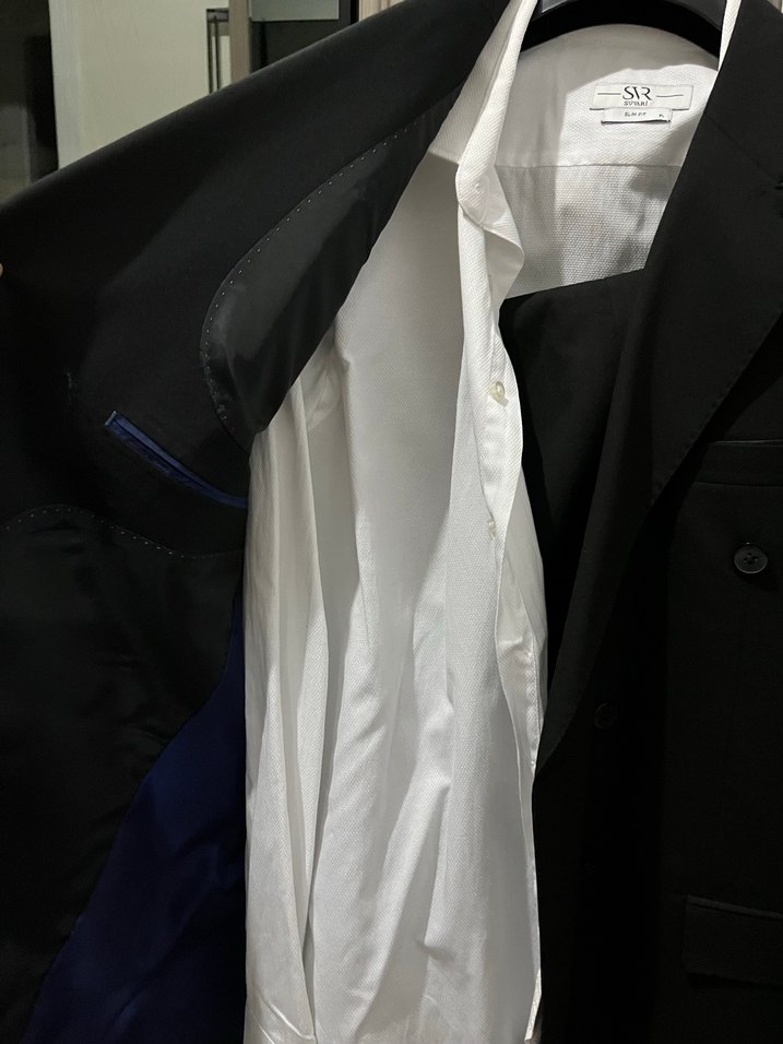 Siyah Düğmeli Notch Yaka Erkek Takım Ceket - Görsel 3