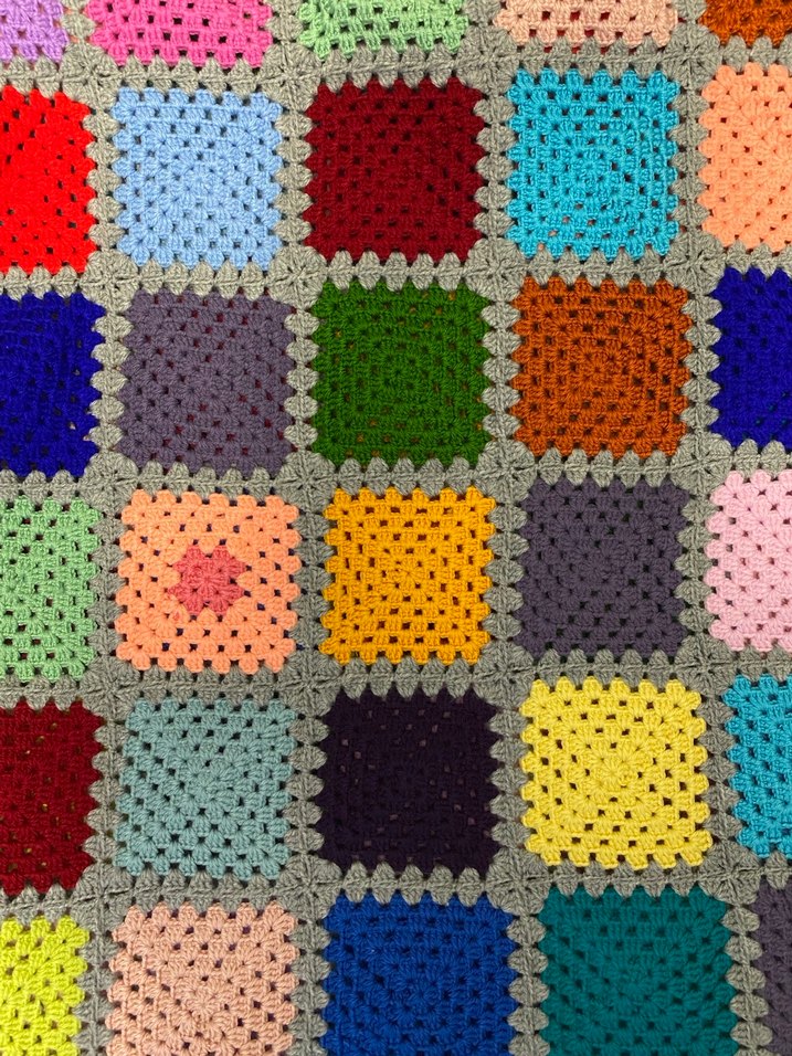 Renkli Kareli Örgü Tv Battaniye - Görsel 4