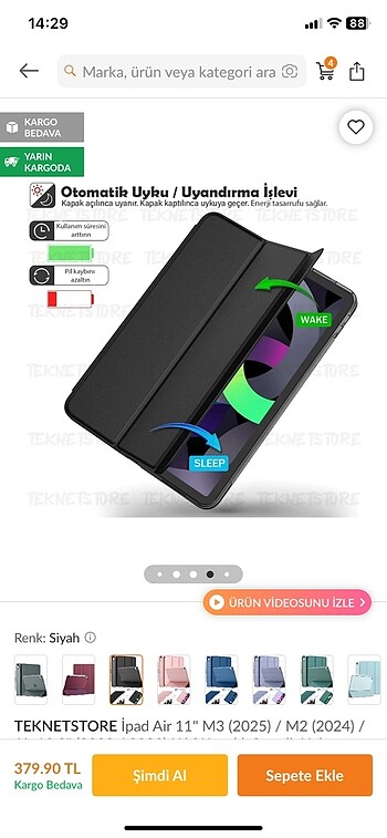 Diğer Siyah Tablet kılıfı yeni paketli hiç kullanılmamış
