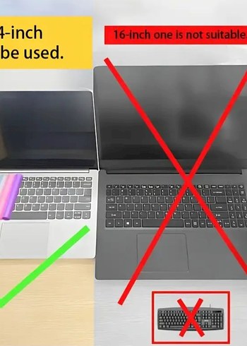 12-14 inç Laptop İçin Pastel Renkli Klavye Koruyucu - Görsel 6