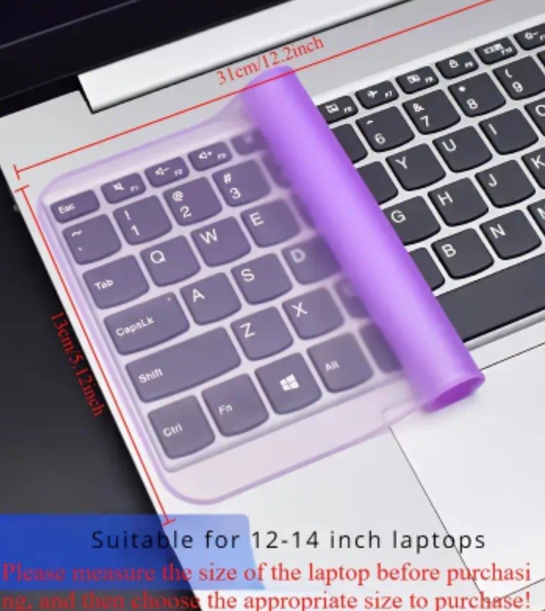 12-14 inç Laptop İçin Pastel Renkli Klavye Koruyucu - Görsel 3