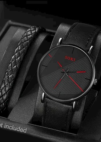 modern tasarım Erkek saat Aksesuar Seti.hediye kutusu - Görsel 3