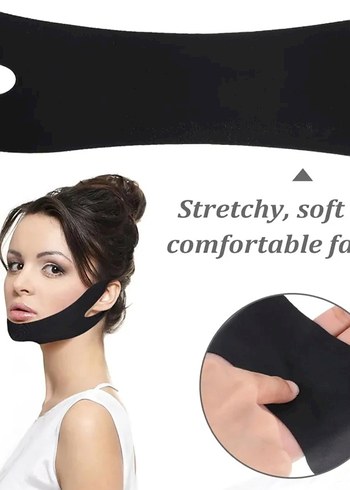 Çene ve Yüz Destek Maskesi Siyah.çift çene giderme - Görsel 3