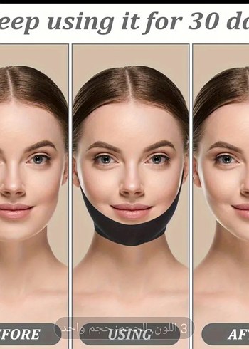 Çene ve Yüz Destek Maskesi Siyah.çift çene giderme - Görsel 5