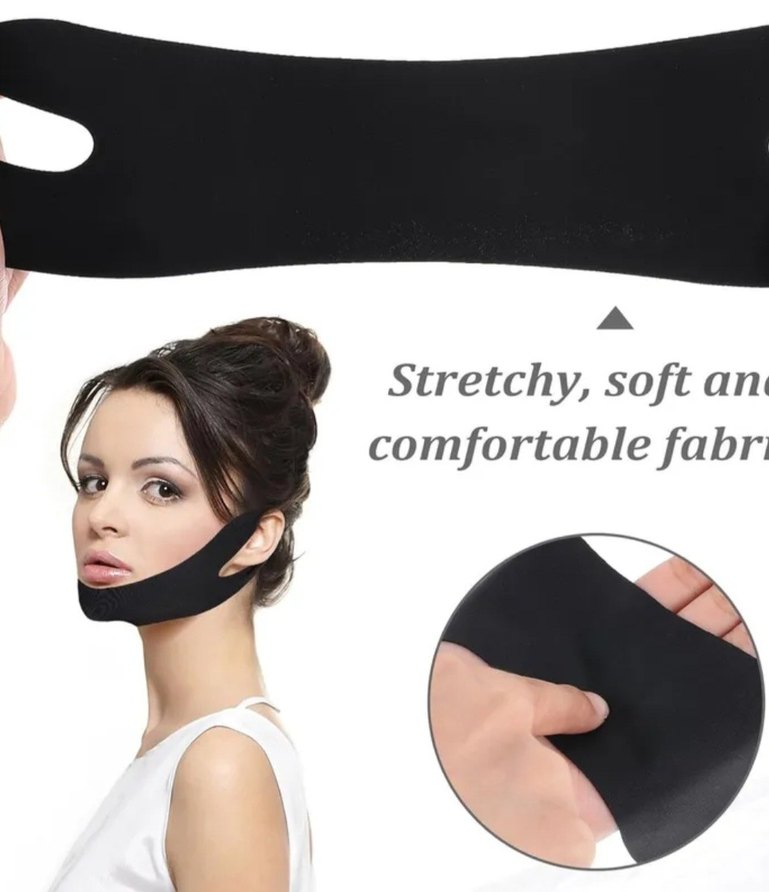 Çene ve Yüz Destek Maskesi Siyah.çift çene giderme - Görsel 3