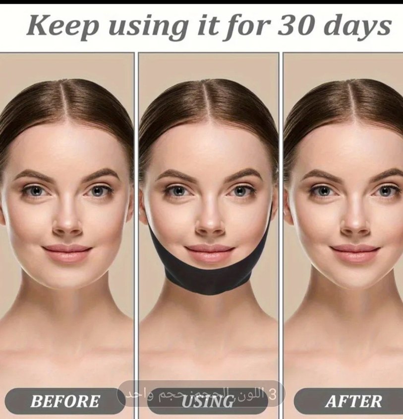 Çene ve Yüz Destek Maskesi Siyah.çift çene giderme - Görsel 5