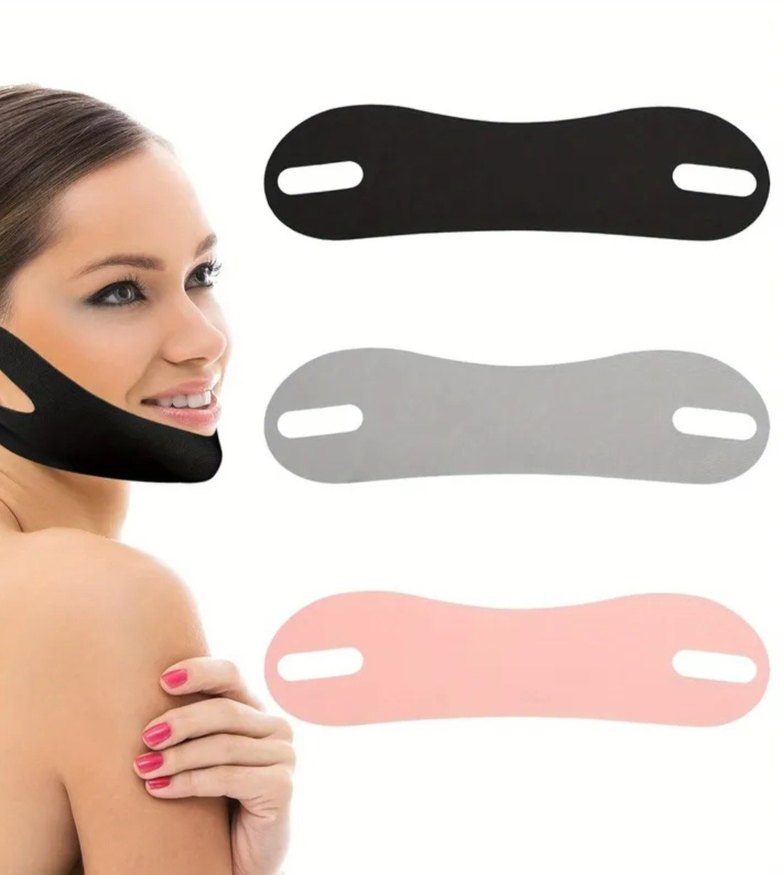 Çene ve Yüz Destek Maskesi Siyah.çift çene giderme - Görsel 4