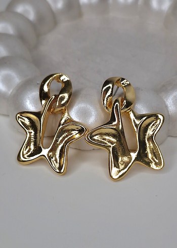 Altın Renk Mini Kelebek Küpeler - Görsel 5