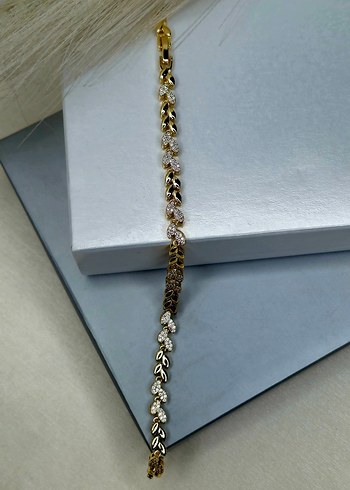 Yılan Desenli Zincir Detaylı Altın Bileklik - Görsel 5