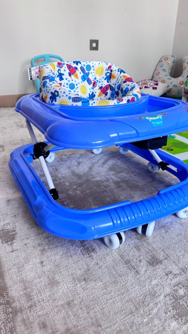 Renkli Desenli Mavi Bebek Yürüteci - Görsel 2