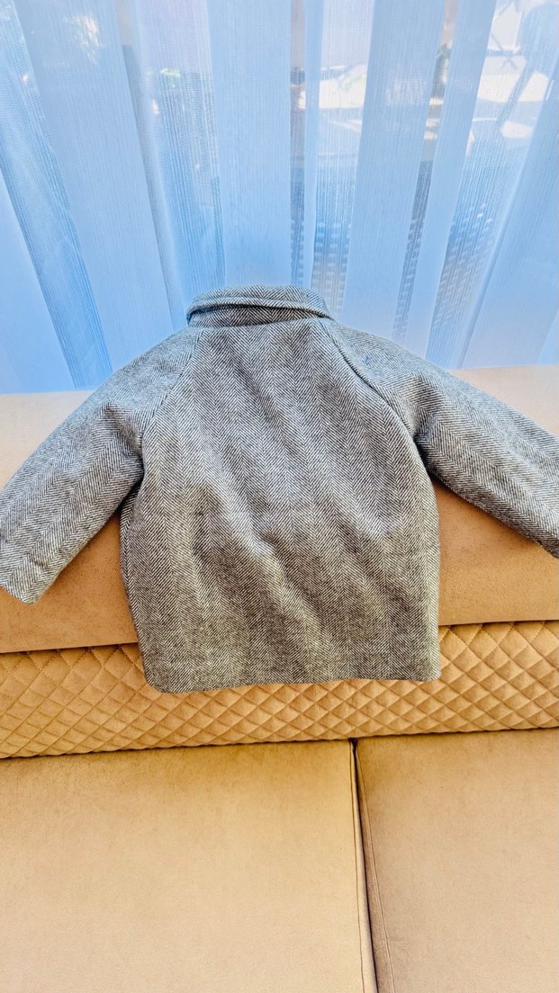 Gri Düğmeli Erkek Çocuk Yün Ceket - Görsel 2