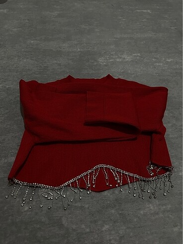 Kırmızı Taşlı Kazak - Görsel 4