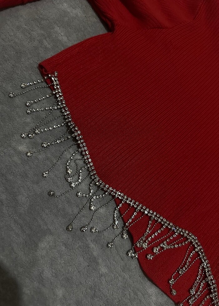 Kırmızı Taşlı Kazak - Görsel 2