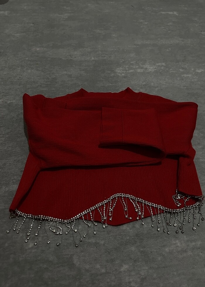 Kırmızı Taşlı Kazak - Görsel 4