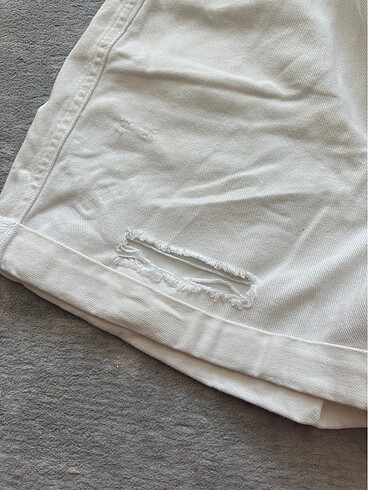 Beyaz Kot Şort - Görsel 6
