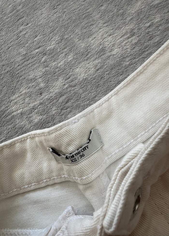 Beyaz Kot Şort - Görsel 5