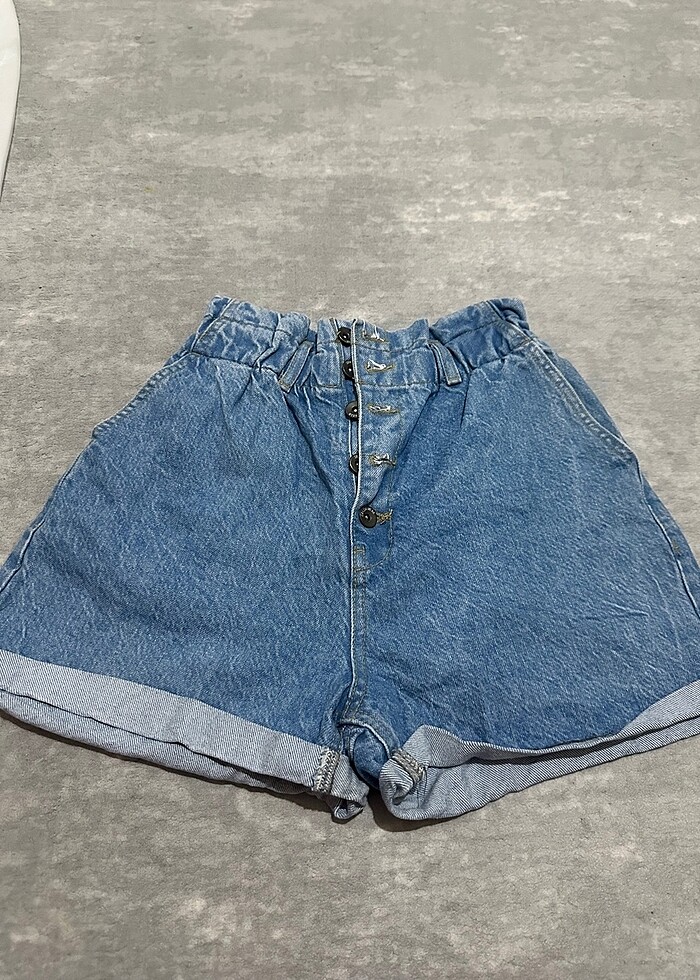 Mavi Kot Şort - Görsel 2