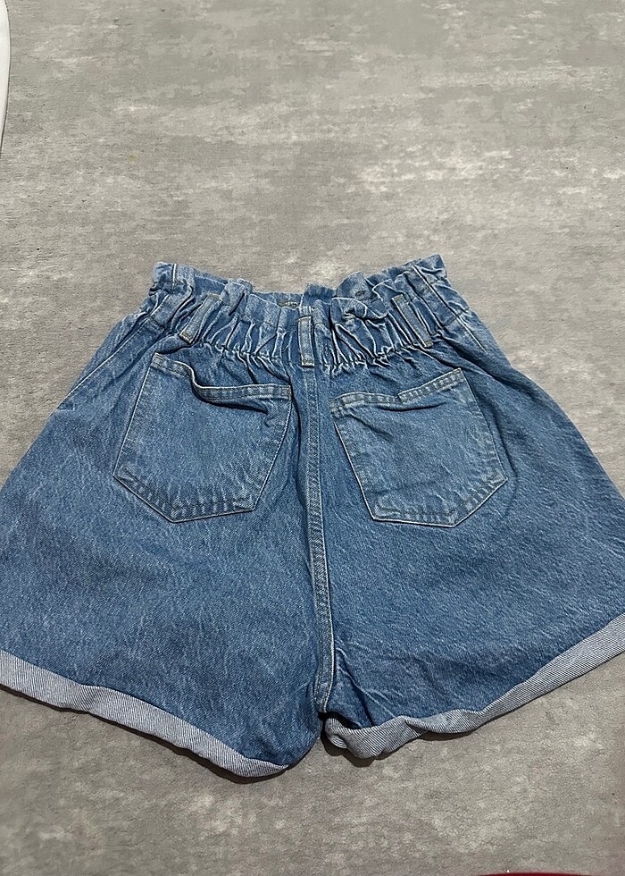 Mavi Kot Şort - Görsel 3