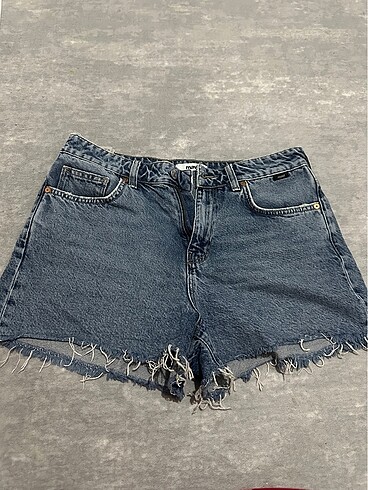 Mavi Kot Şort - Görsel 5
